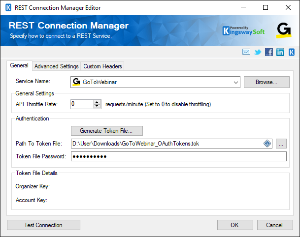 SSIS REST GoToWebinar Connection Manager